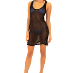 'Sirena' Cotton Mesh Cover-Up Black - Seaspice Resort Wear