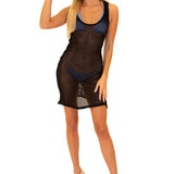 'Sirena' Cotton Mesh Cover-Up Black - Seaspice Resort Wear