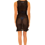 'Sirena' Cotton Mesh Cover-Up Black - Seaspice Resort Wear