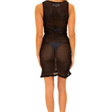 'Sirena' Cotton Mesh Cover-Up Black - Seaspice Resort Wear