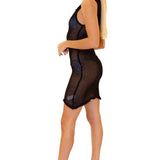 'Sirena' Cotton Mesh Cover-Up Black - Seaspice Resort Wear