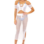 'Stassie' Cotton Mesh Skirt White - Seaspice Resort Wear