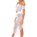 'Stassie' Cotton Mesh Skirt White - Seaspice Resort Wear