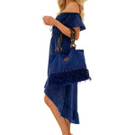 'Stella' Cotton Bag Navy - Seaspice Resort Wear