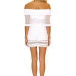 100% Cotton 'Summer' Crochet Fringe Hem Skort White - Seaspice Resort Wear