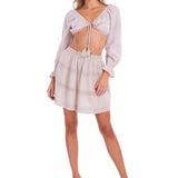 'Tabitha' Long Sleeve Crop Top Baby Beige - Seaspice Resort Wear