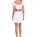 'Tessa' Side Button Up Skirt White - Seaspice Resort Wear