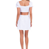 'Tessa' Side Button Up Skirt White - Seaspice Resort Wear