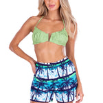 'That Beach' Print Shorts Turquoise - Seaspice Resort Wear