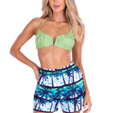 'That Beach' Print Shorts Turquoise - Seaspice Resort Wear