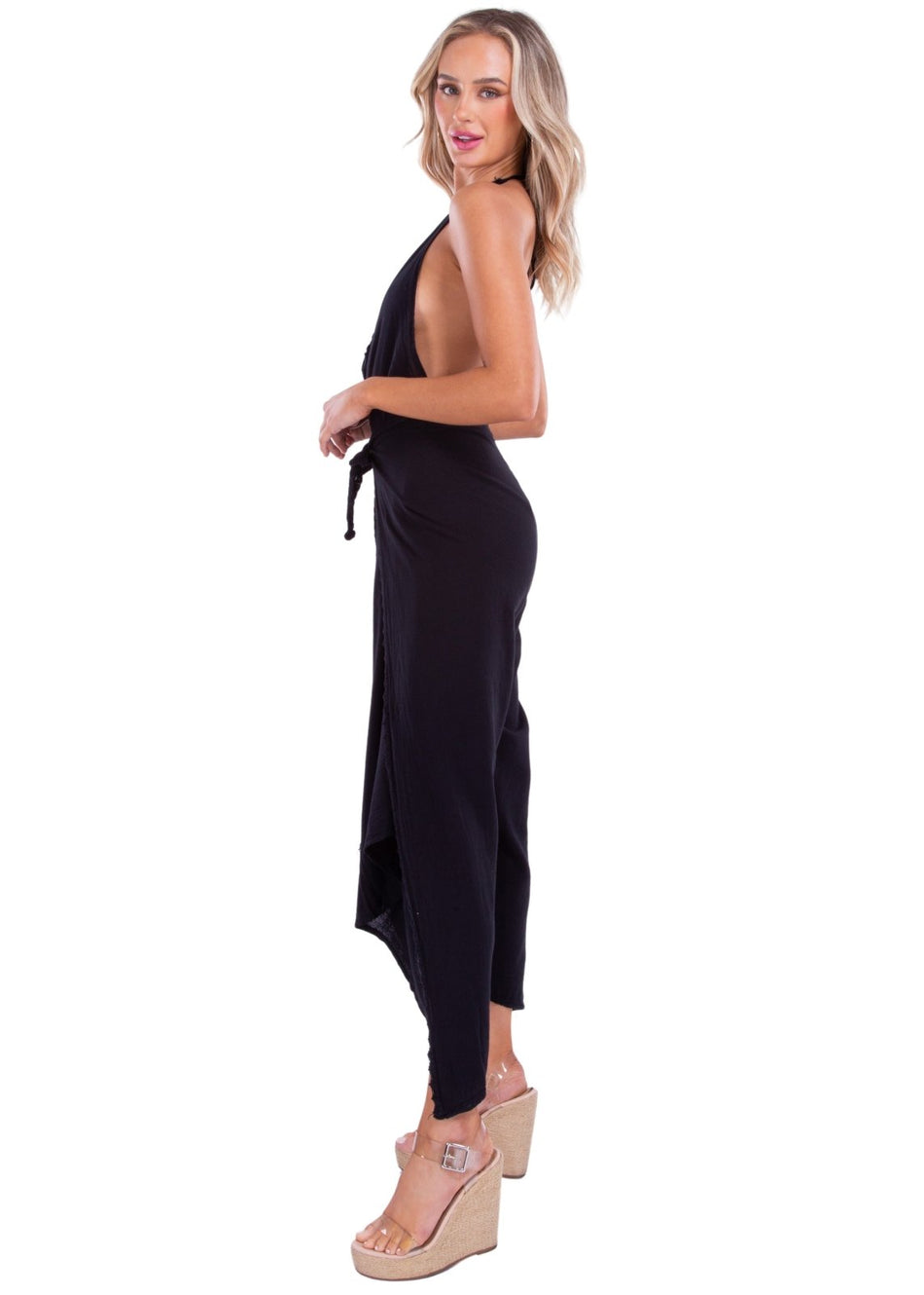 'Theia' Multiway Wrap Pants Black - Seaspice Resort Wear