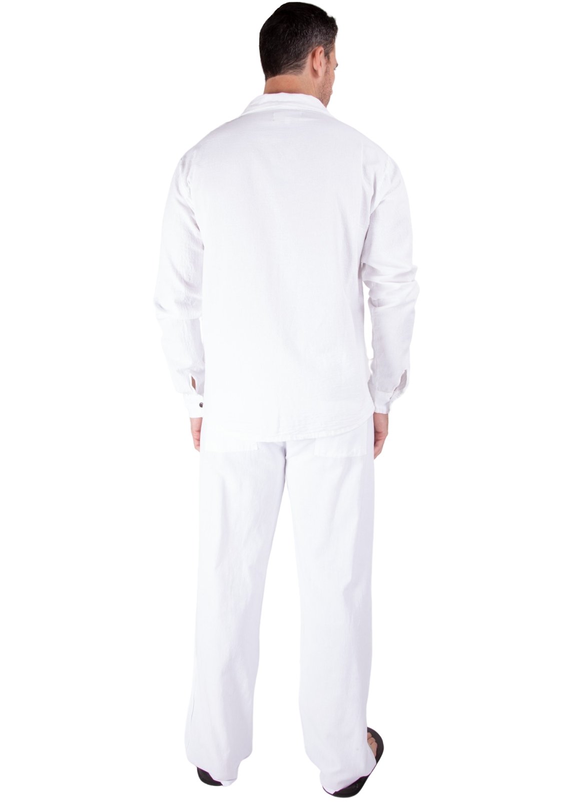 'Tulum' Long Sleeve Button Up Shirt White - Seaspice Resort Wear