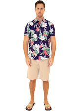 'Turks & Caicos' Hawaiian Shirt Navy - Seaspice Resort Wear