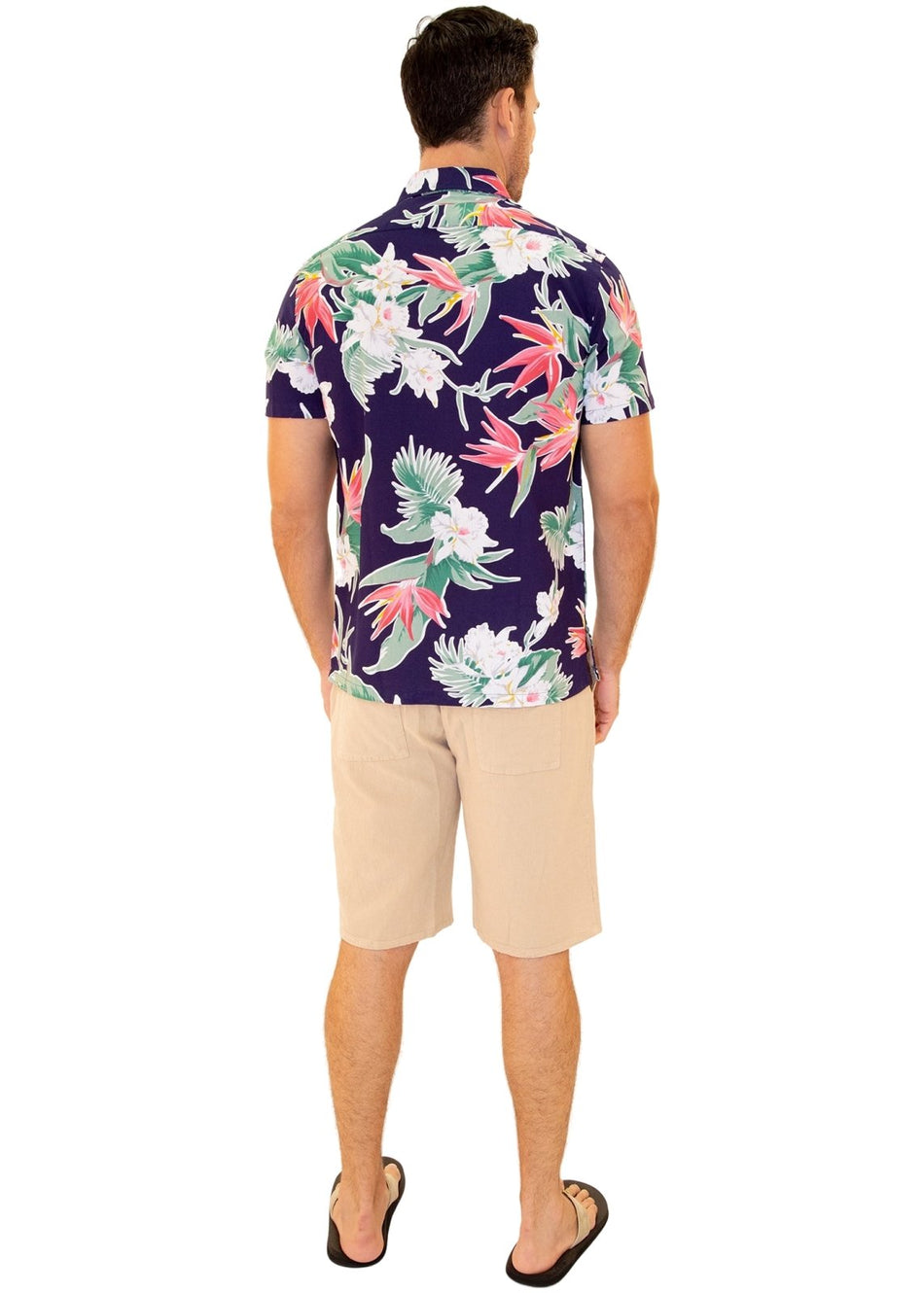 'Turks & Caicos' Hawaiian Shirt Navy - Seaspice Resort Wear