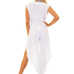'Windy' White Cotton Romper - Seaspice Resort Wear