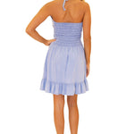 100% Cotton 'Zoey' Halter Sundress Blue - Seaspice Resort Wear